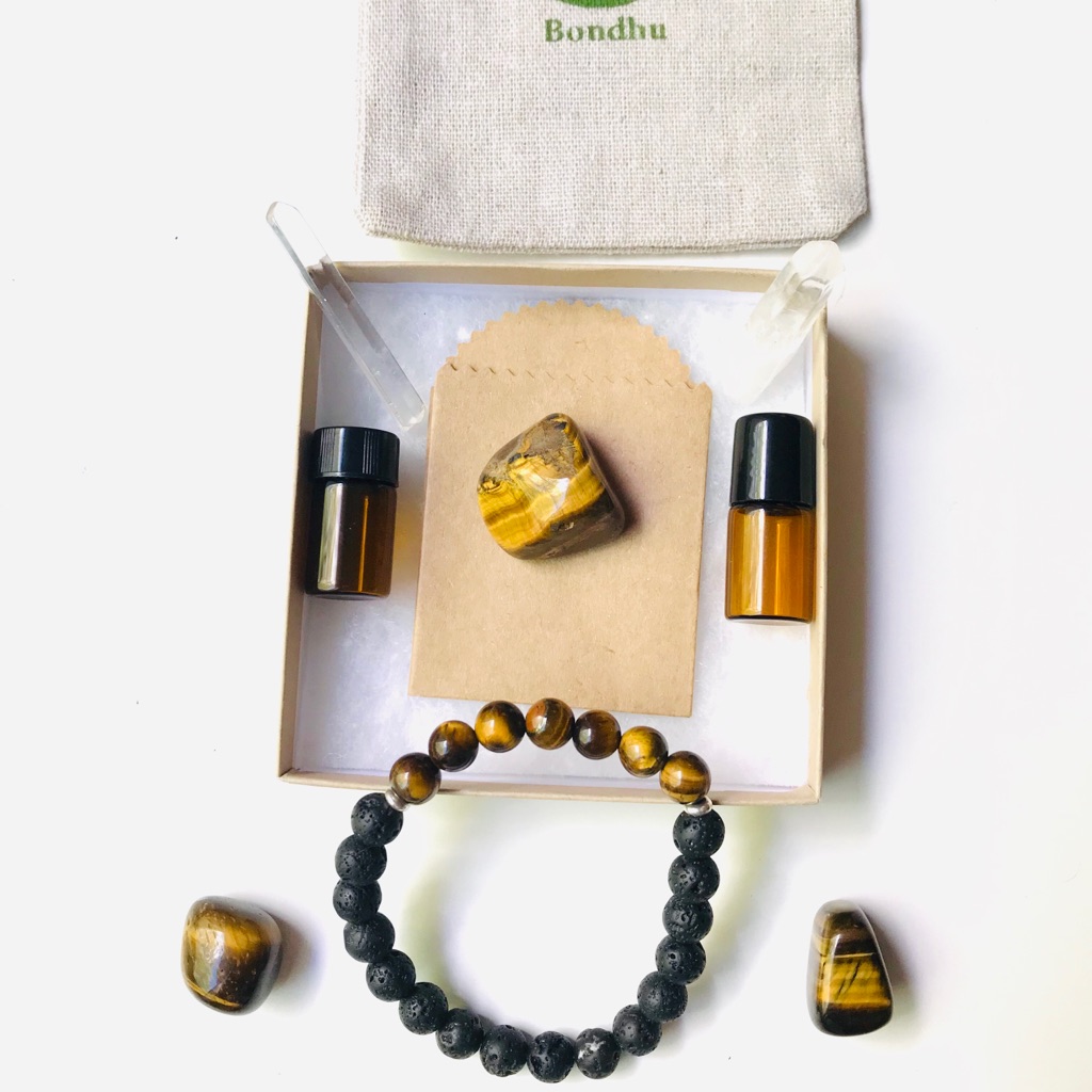 Tiger’s Eye Mala Bracelet Aromatherapy Box Set